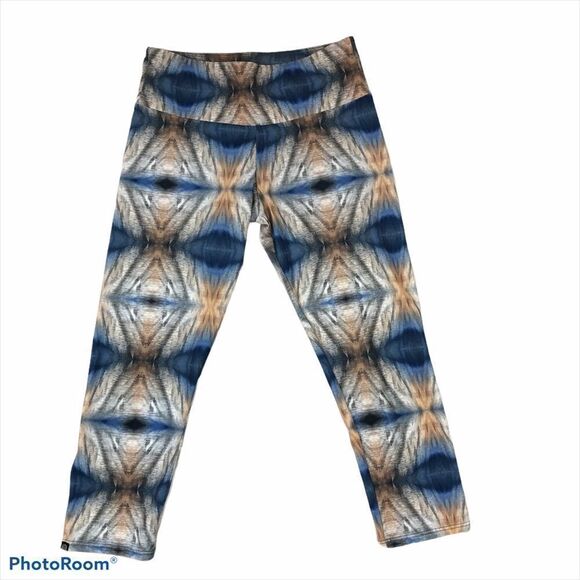 Onzie Brand Cropped Abstract Boho Print Yoga Pants - Picture 1 of 11